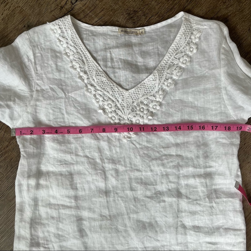 Marina Gigli 100% Linen Tunic Top - M - Picture 9 of 9